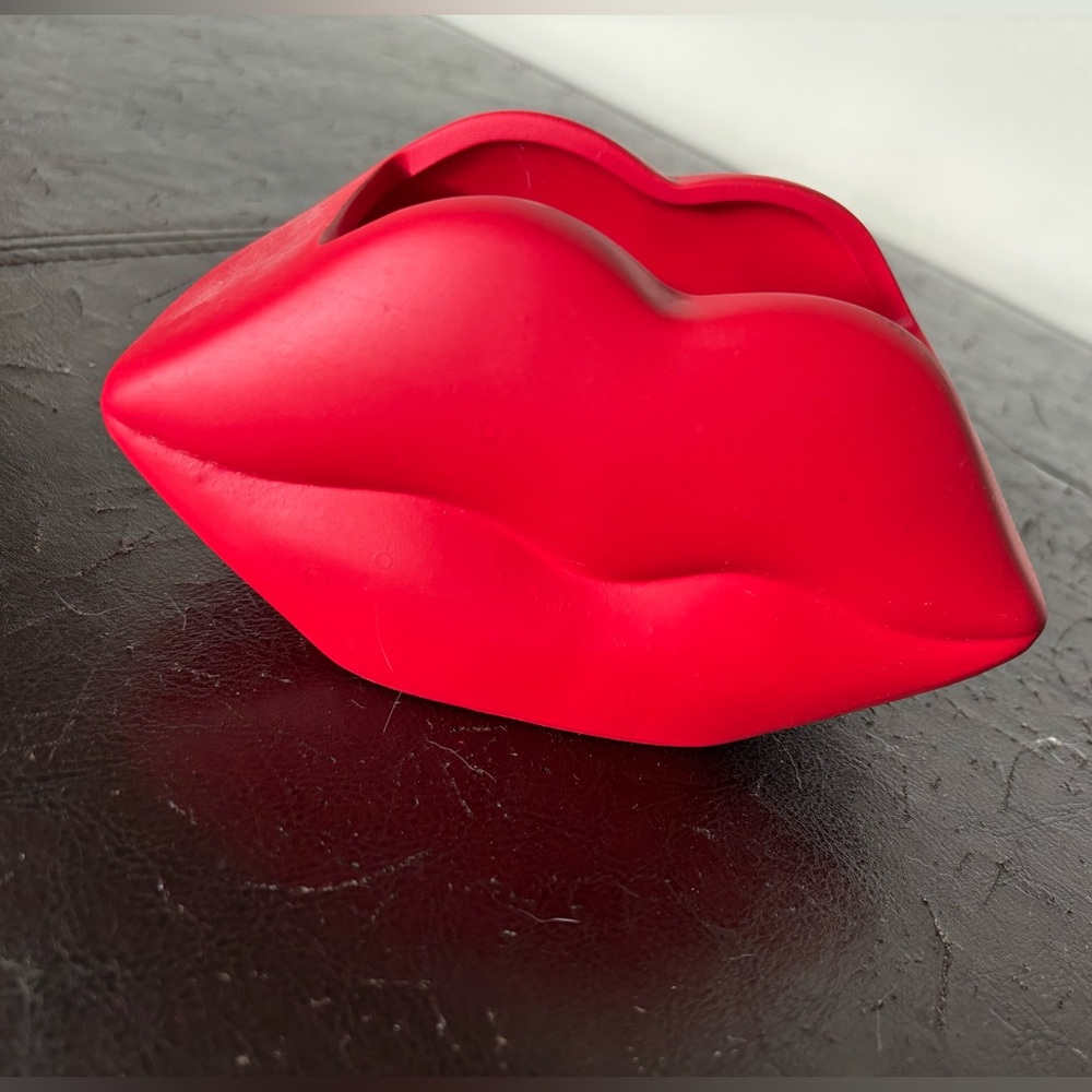 Red Lip-Shaped Pencil Holder